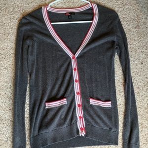 Gray striped cartigan